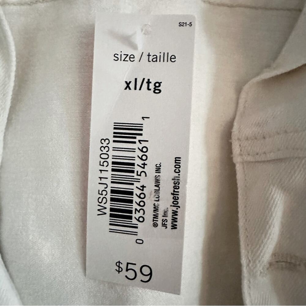Joe Fresh White Denim Jean Jacket Size XL NWT Stretch Casual Outdoor - Picture 4 of 16